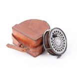 Hardy Bros St. Aidan, salmon reel, in leather buckle down case