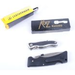 Leatherman lock knife; Katz BK900DP with serrated blade - as new