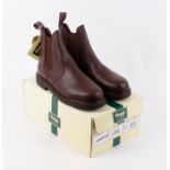 Hoggs Professional chestnut brown dealer boots, size 8, boxed as new