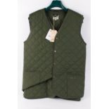 Three Hoggs lightweight quilted waistcoats, in green, size L, as new with tags