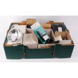 Box containing Ranger head lamp, Deben replacement lamps, battery packs and chargers