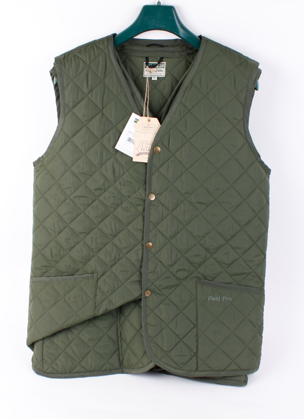 Three Hoggs lightweight quilted waistcoats, in green, size M, as new with tags