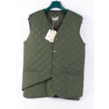 Three Hoggs lightweight quilted waistcoats, in green, size M, as new with tags