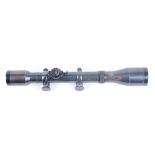 Vintage Oigee (Berlin) 4X rifle scope, 22 mm steel tube with PH roll off scope rings