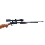 .22 Winchester Model 61, pump action rifle, 24 ins barrel threaded for moderator, tube magazine,