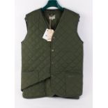 Three Hoggs lightweight quilted waistcoats, in green, size L, as new with tags