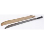 WW II Collins Legitimus machete, US issue dated 1944 with 26 ins blade and webbing sheath