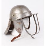 English Civil War lobster pot (replica) steel helmet