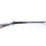 .704 Nepalese Brunswick, percussion rifle, sighted 30,1/4 ins two groove barrel with side bayonet