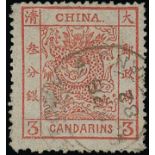 ChinaLarge DragonsPostmarksNewchwang— 1882 (28 Sept.) 3ca. red, Wide Setting, bearing a very