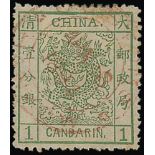 ChinaLarge DragonsPostmarksHankow— 1894 (13 Apr.) 1ca. light green on thicker paper cancelled by a