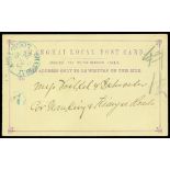 Municipal Postscovers1892 (23 Sep.) Shanghai Local Post subcriber postal stationery card used with