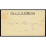 Municipal Postscovers1890s Shanghai "on l. p. o. service" envelope used, back Shanghai Local with y