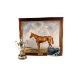 Horse Racing, Of Lester Piggott interest; A George III silver cup and cover on marble baseby