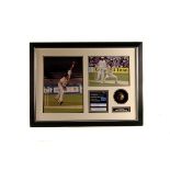 Cricket, a three dimensional framed Sir Richard Hadlee display to include two photographs, his