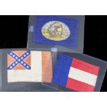 Cigarette Silks, Flags, ATC Large Tobacco Silk, 3 ACC S42 Flags, Third Official Confederate Flag  (