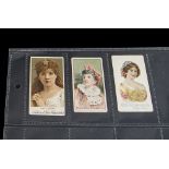 Cigarette Cards, Beauties, 3 single cards, Adkins Pretty Girl Actress Series Miss E Graham (gd), and
