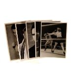 1940s German Boxing, a group of seven black and white press photographs, one with label to reverse