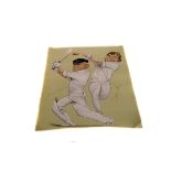 Cricket, two cricket caricature prints by Ireland, (rolled in tube, gd)