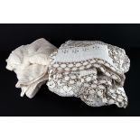 A collection of tablecloths,  including machined lace and cotton (parcel)