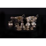 A group of 20th century silver,  including a pair of sauceboats, Sheffield 1920, four Edwardian