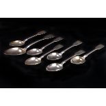 A set of twelve Victorian silver fiddle pattern dessert spoons by Elizabeth Eaton,  London 1846,