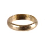 A 14ct gold wedding band,  finger size M/N, 5.7g