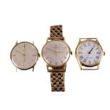 Three 1960s gentleman's gilt metal dress watches,  including a Tissot, a Vale and one other, each