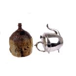 A selection of various items, comprising an unusual plated teapot, a stoneware salt pig for 'The