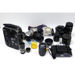 Zeiss Movikon 16 Camera, with f/1.4 25mm, f/4 75mm Sonnar lenses and makers case together with other