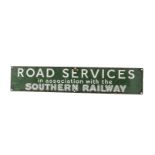 An original  Southern Railway Enamel Sign,  'Road Services in association with Southern Railway',