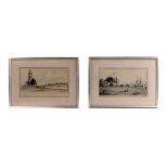 Two 19th century pencil on paper landscape sketches, of attractions in Travemunde Germany, dated