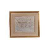 An early Victorian map of Portsmouth,  engraved and printed by Thomas Moule, 1846, 25 x 20cm, framed