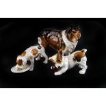 A pair of Royal Doulton Jack Russell pup figurines, HN1103 and HN1158, together with a Royal Doulton