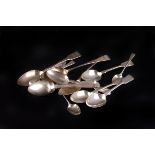 A set of six early Victorian Fiddle pattern dessert spoons by John and Henry Lias,  London 1840,