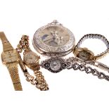 An Art Deco lady's 9ct gold wristwatch, with mother of pearl chapter ring, housing 15 jewel Rotary