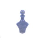 A Murano reticello perfume bottle,  with fine lavender blue thread throughout, with spherical