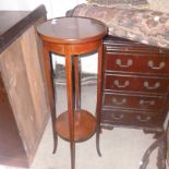 An Edwardian mahogany  jardinière stand, with fan paterae, plus a good Victorian mahogany barley