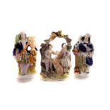 A collection of Staffordshire flat back figures, various designs (7)