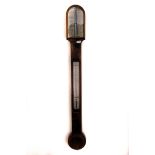 A Georgian mahogany stick barometer by Henry Webster, 37 Coppice Row Clerkenwell, the case with