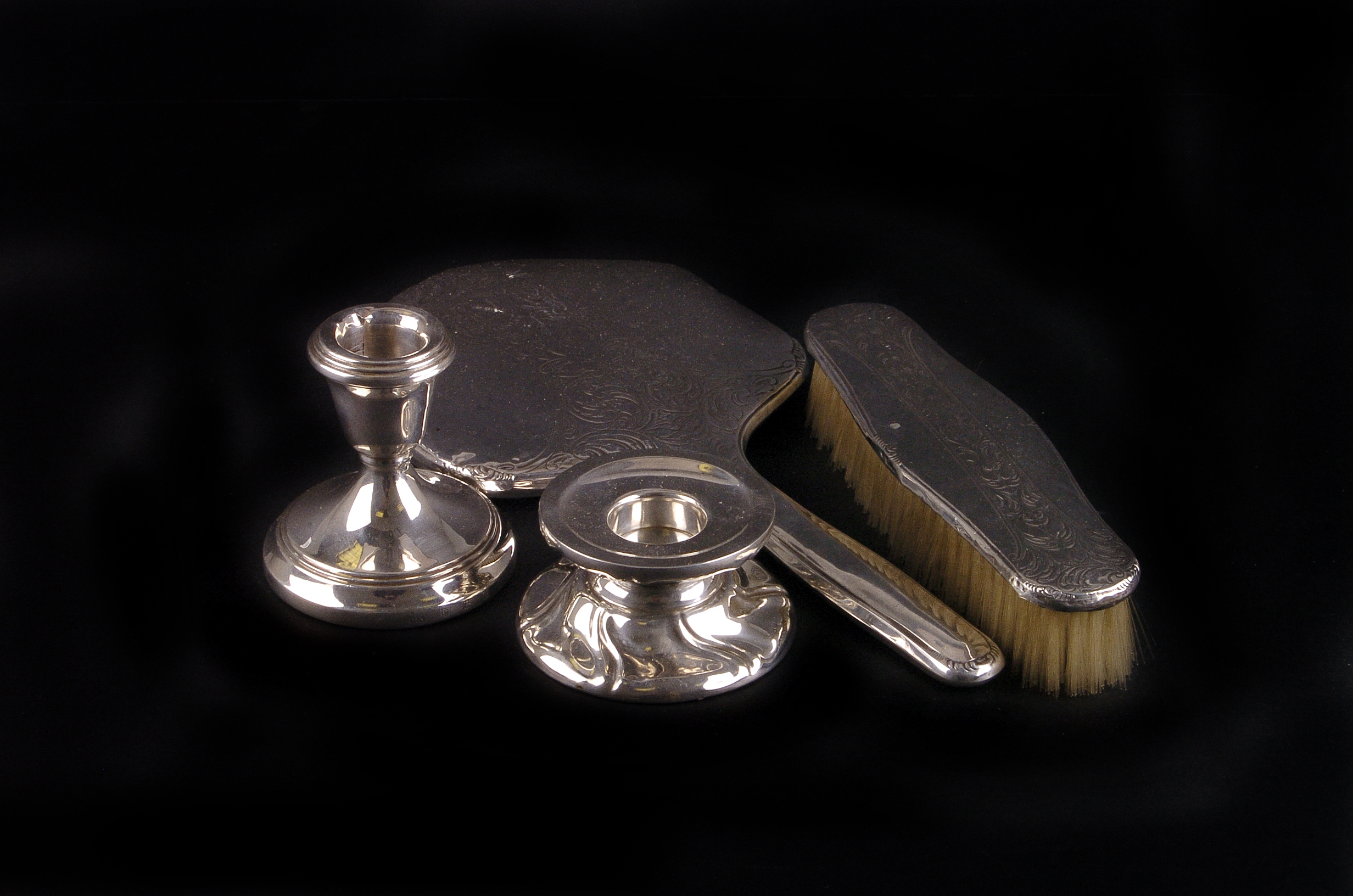 A group of Continental silver flatware,  including a Dutch fancy spoon, a German cake slice, and
