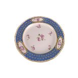 A late 18th century Chelsea Derby plate from the Nottingham Road factory, circa 1777-1780, the