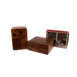 A shagreen edged hardwood playing cards box,  together with a complete set of 55 'Darling' vintage