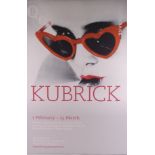 A canvas print of the Southbank 'Kubrick' exhibition poster,  stretched over wooden frame, 67 x 92cm