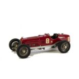 A 1:20 Casadio Alfa Romeo P3 1932-35, hand-built metal model with red body, racing number 8, wire