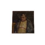 A 19th century portrait miniature of Napoleon Bonaparte, painted directly onto copper depicting a