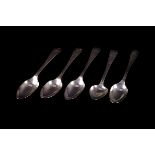 A set of four late Georgian Newcastle silver egg spoons by Thomas Wheatley, bright cut engraved,