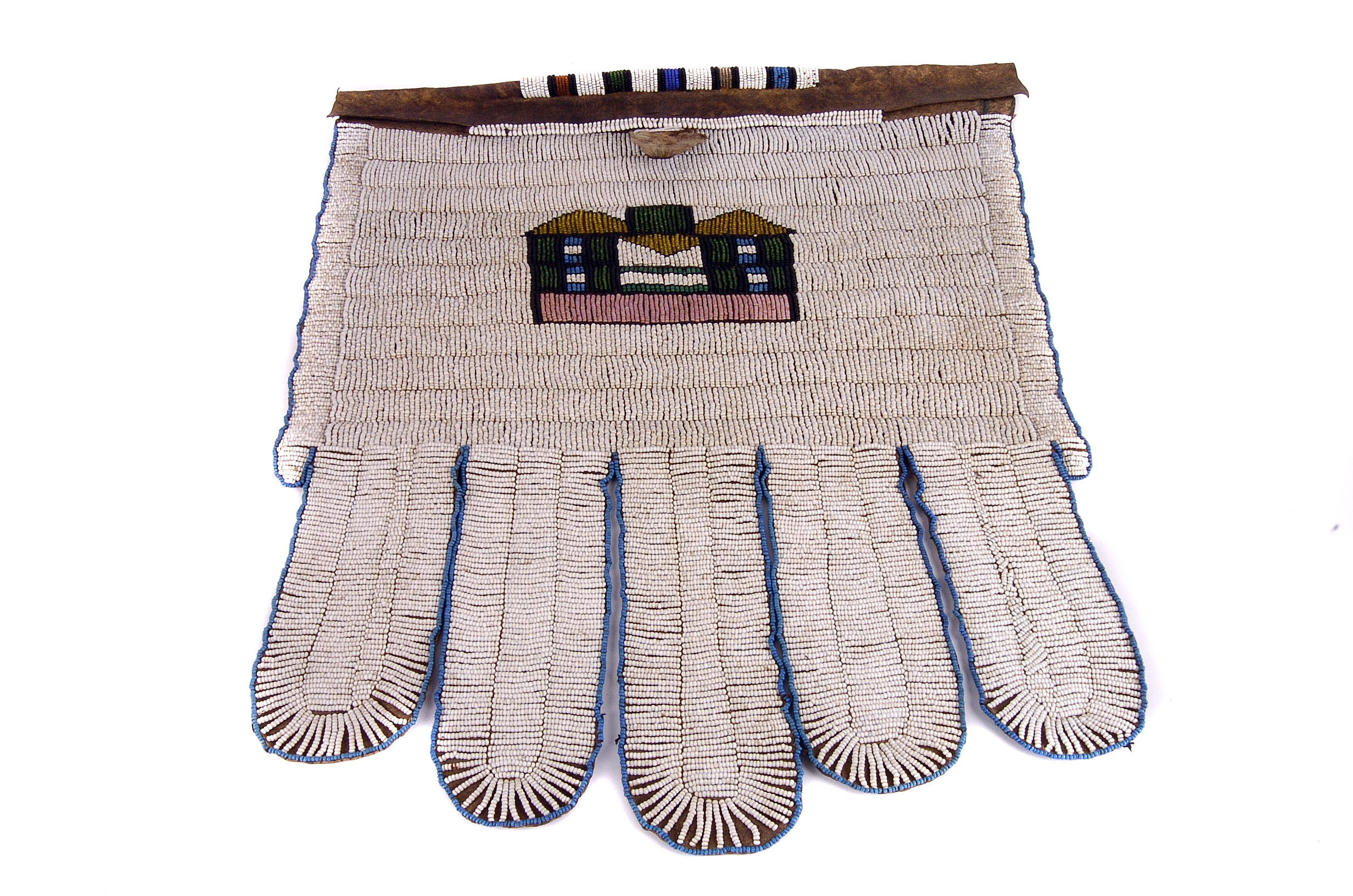 An African Ndebele Beadwork jocolo, or ‘bride’s apron’, early 20th century and with building motif