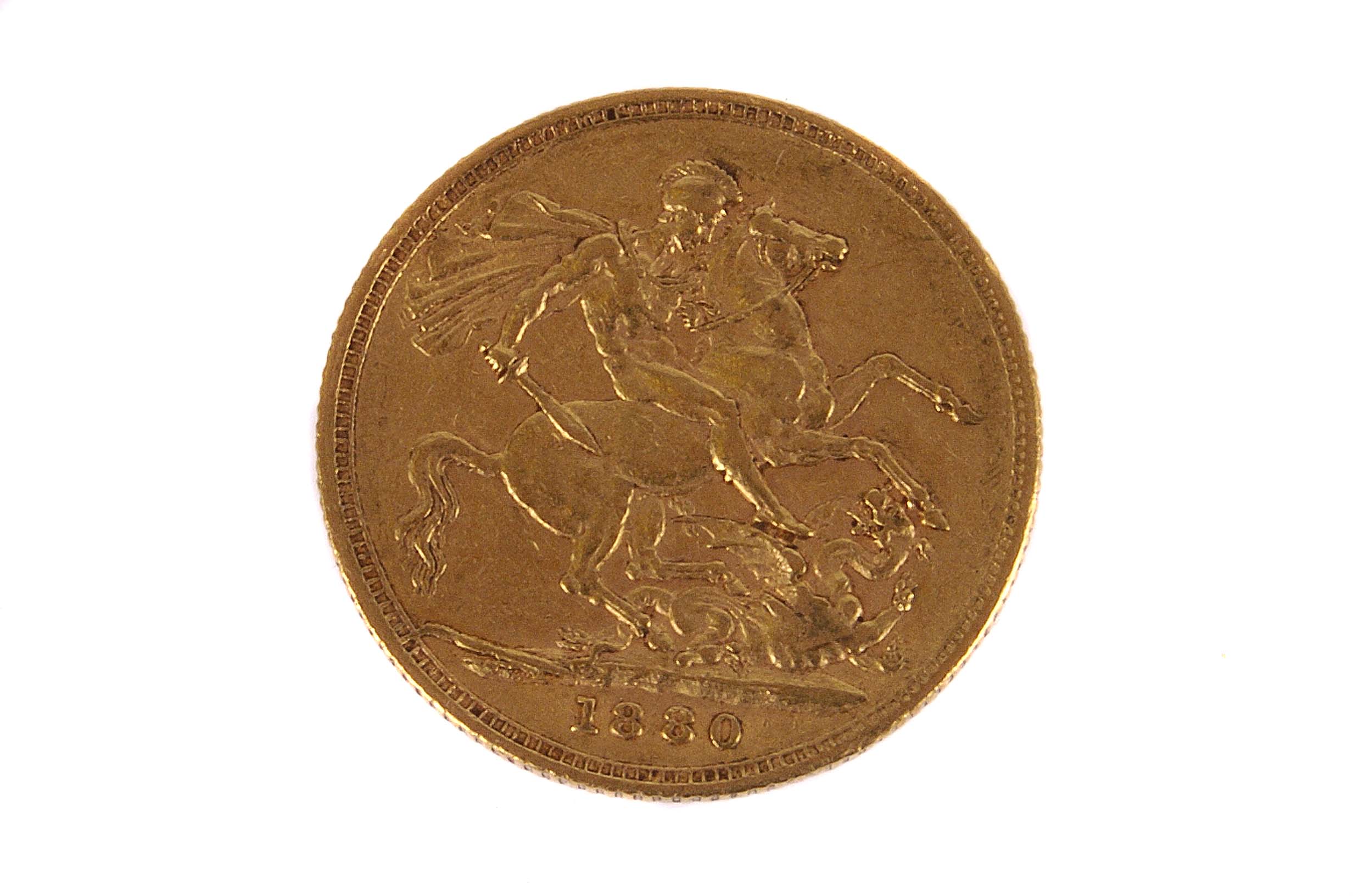 A Victorian full sovereign, dated 1880, with Young Head, VF, some wear, with Sydney Mint mark