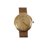 A 1960s Hamilton gentleman’s 18ct gold dress watch, the gilt dial with baton markers and gold